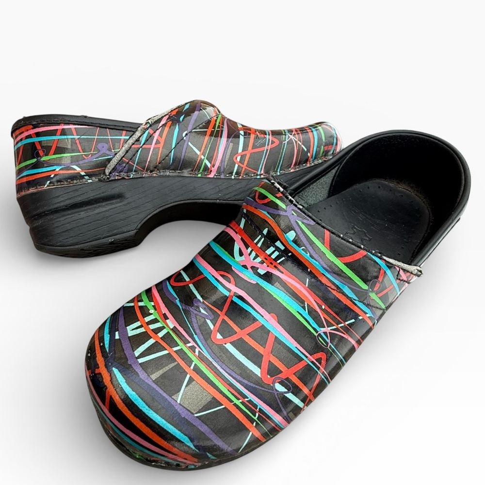 Dansko Professional Multicolor Streamers Patent Leather Women's EU 37 US 6.5-7 - Picture 12 of 15